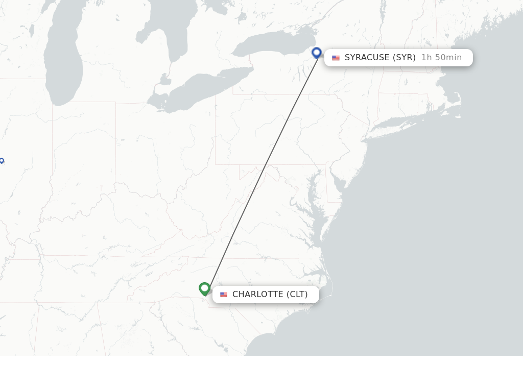 Picture of: Direct (non-stop) flights from Charlotte to Syracuse – schedules