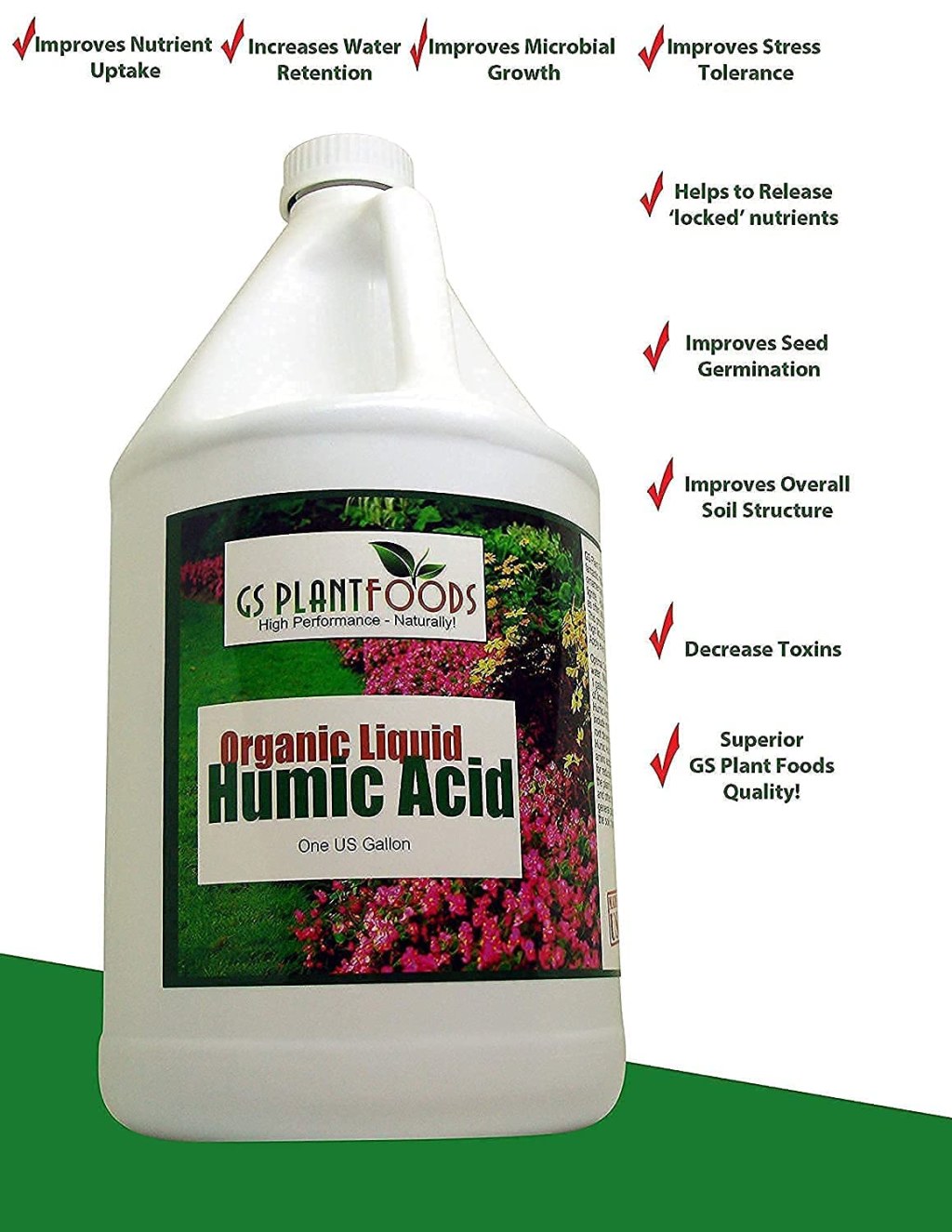 Picture of: Humic Acid – Organic Liquid Humic Concentrate with Fulvic Acid – ( Gallon  Drum) – Multi-Purpose Soil Conditioner – Suitable for Gardens, Lawns,