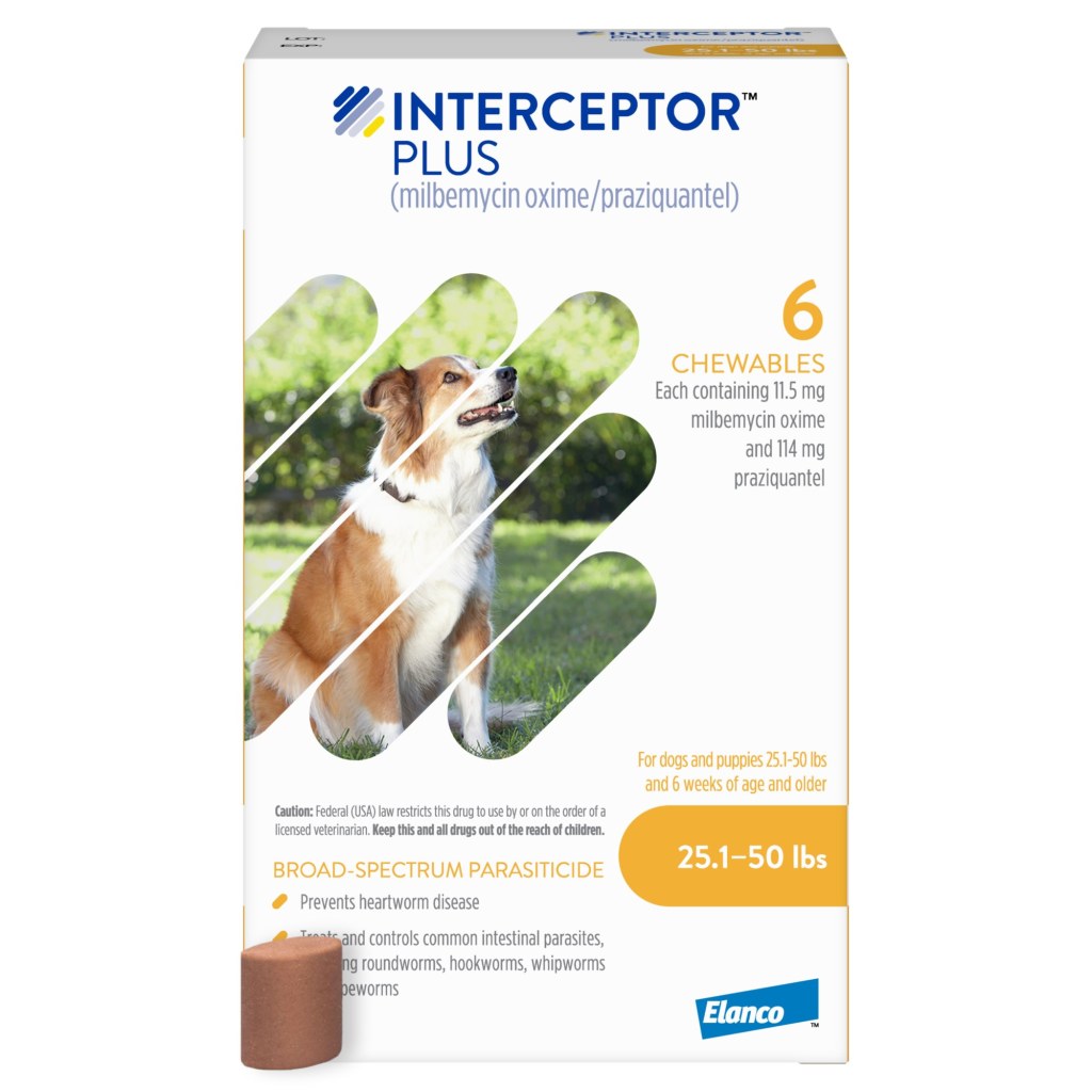Picture of: Interceptor Plus Chewables for Dogs  to  lbs,  Month Supply